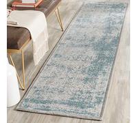 Safavieh Glam Indoor PAS401 Tapis de Couloir tissé Collection Passion pour Salon, Chambre à Coucher ou Tout Espace intérieur Turquoise/Ivoire 66 x 244 cm