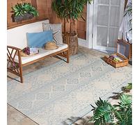 Safavieh Isla BHS174K-4 Tapis Multi-Usage intérieur/extérieur en polypropylène tissé Aqua Crème 120 x 180 cm