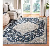 Safavieh Loralie Tapis d'inspiration Vintage, tissé Doux en Viscose Ardoise/Bleu, 160 x 230 cm