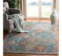 Safavieh Luxor LUX329 Tapis d'intérieur rectangulaire tissé et élégant pour Salon, Chambre à Coucher ou Tout Espace intérieur Ivoire Turquoise 160 x 231 cm