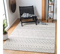 Safavieh Madison Collection MAD798D Tapis décoratif - 1,6 x 2,3 m, Ivoire et Anthracite, Design bohème marocain, ne perd Pas Ses Poils et Facile d'entretien, idéal pour Les Zones à Forte Circulation
