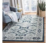 Safavieh Madison MAD501 Tapis d'intérieur Moderne et Chic pour Salon, Chambre à Coucher ou Tout Espace intérieur Bleu Marine/Gris 61 x 244 cm