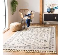 Safavieh Marocchino Tapis rectangulaire pour intérieur, tressé, Collection Marrakesh, MRK753, en Blanc Ivoire/Gris, 122 x 183 cm pour salon, Chambre ou Tout Espace intérieur