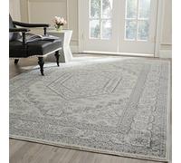 Safavieh Medaglione Tapis rectangulaire pour intérieur, tressé, Collection Adirondack, ADR108, en Blanc Ivoire/argenté, 183 x 274 cm