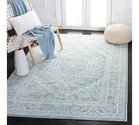 Safavieh Medaglione Tapis rectangulaire pour intérieur, tressé, Collection Adirondack, ADR108, en Gris Ardoise/Blanc Ivoire, 183 x 274 cm