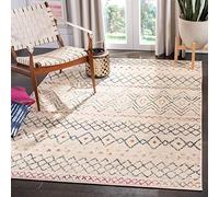 Safavieh Moderne Chic Tapis d'intérieur, tressé, Collection Madison, MAD798, en Blanc Ivoire/Bleu foncé, 201 x 279 cm pour Salon, Chambre ou Tout Espace intérieur