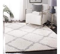 SAFAVIEH Parma Shag Collection Tapis décoratif - 1,2 x 1,8 m, motif treillis, ne perd pas ses poils et facile d'entretien, 3 cm d'épaisseur, idéal pour les zones à fort trafic dans l'entrée, le salon,