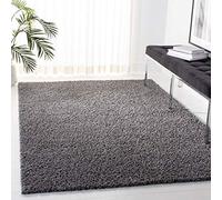 Safavieh Primo Shag Collection Tapis décoratif - 1,2 x 1,8 m, Gris foncé, Design Solide, ne perd Pas Ses Poils et Facile d'entretien, 3 cm d'épaisseur, idéal pour Les Zones à Forte Circulation dans