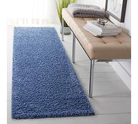 Safavieh Primo Shag Collection Tapis Shaggy à Poils Longs pour Salon, Salle à Manger, Chambre à Coucher Bleu 66 x 244 cm