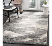 Safavieh Retro Collection RET2891-8012 Tapis décoratif - 1,2 x 1,8 m, Gris et Ivoire, Design Abstrait Moderne, ne perd Pas Ses Poils et Facile d'entretien, idéal pour Les Zones à Forte Circulation