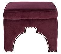 SAFAVIEH SEU4636E Ellie Ottoman Coton Bordeaux 54 x 54 x 45,46 cm