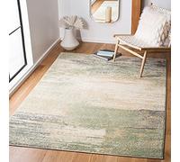 SAFAVIEH Tapis 122 x 183 cm - Adirondack Collection - Moderne Design, Ivoire & Sauge, Mélange Synthétique Entretien Facile, Idéal pour Salon, Chambre, Bureau