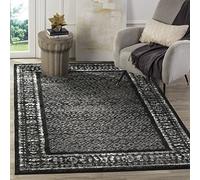 SAFAVIEH Tapis 122 x 183 cm - Adirondack Collection - Transitionnel Design, Noir & Argent, Mélange Synthétique Entretien Facile, Idéal pour Salon, Chambre, Bureau
