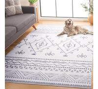 Safavieh Tapis Abstrait - Lavable en Machine et Antidérapant - Idéal pour Les Zones à Fort Passage - Arizona Collection, Tapis à Poil Court, Ivoire et Noir, 90 x 150 cm