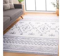 Safavieh Tapis Abstrait - Lavable en Machine et Antidérapant - Idéal pour Les Zones à Fort Passage - Arizona Collection, Tapis à Poil Court, Ivoire et Noir, 183 x 183 cm