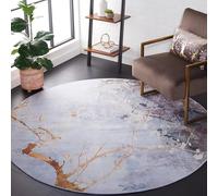 Safavieh Tapis Abstrait - Lavable en Machine et Antidérapant - Optimal pour Les Zones à Fort Passage - Tacoma Collection, Tapis à Poil Court, Gris et Rouge, 91 X 152 Cm