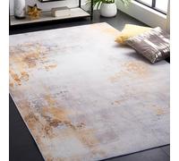 Safavieh Tapis Abstrait - Lavable en Machine et Antidérapant - Optimal pour Les Zones à Fort Passage - Tacoma Collection, Tapis à Poil Court, Gris et Rouge, 91 X 152 Cm