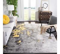Safavieh Tapis Abstrait pour Salon, Salle à Manger, Chambre à Coucher - Adirondack Collection, Tapis à Poil Court, Gris et Jaune, 240 x 300 cm