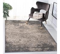 Safavieh Tapis Abstrait pour Salon, Salle à Manger, Chambre à Coucher - Atlas Collection, Tapis à Poil Court, Fusain et Gris, 160 x 231 cm