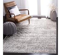 Safavieh Tapis Abstrait pour Salon, Salle à Manger, Chambre à Coucher - Atlas Collection, Tapis à Poil Court, Fusain et Gris, 183 x 274 cm