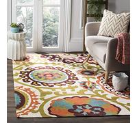 Safavieh Tapis Abstrait pour Salon, Salle à Manger, Chambre à Coucher - Cedar Brook Collection, Tapis à Poil Court, Orange, 122 x 183 cm