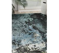 SAFAVIEH Tapis Abstrait pour Salon, Salle à Manger, Chambre à Coucher - Glacier Collection, Tapis à Poil Court, Bleu et Multi, 160 X 229 cm