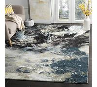 Safavieh Tapis Abstrait pour Salon, Salle à Manger, Chambre à Coucher - Glacier Collection, Tapis à Poil Court, Bleu et Multi, 160 X 229 cm