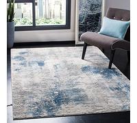 Safavieh Tapis Abstrait pour Salon, Salle à Manger, Chambre à Coucher - Invista Collection, Tapis à Poil Court, Gris et Ivoire, 160 X 229 cm