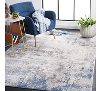 Safavieh Tapis Abstrait pour Salon, Salle à Manger, Chambre à Coucher - Invista Collection, Tapis à Poil Court, Gris et Bleu, 160 X 229 cm