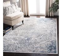 Safavieh Tapis Abstrait pour Salon, Salle à Manger, Chambre à Coucher - Invista Collection, Tapis à Poil Court, Gris et Bleu, 160 x 229 cm