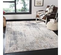Safavieh Tapis Abstrait pour Salon, Salle à Manger, Chambre à Coucher - Invista Collection, Tapis à Poil Court, Crème et Gris, 160 X 229 cm
