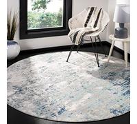 Safavieh Tapis Abstrait pour Salon, Salle à Manger, Chambre à Coucher - Jasper Collection, Tapis à Poil Court, Gris et Bleu, 160 x 160 cm