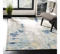 SAFAVIEH Tapis Abstrait pour Salon, Salle à Manger, Chambre à Coucher - Jasper Collection, Tapis à Poil Court, Gris et Or, 160 X 229 cm