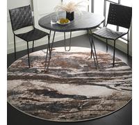 SAFAVIEH Tapis Abstrait pour Salon, Salle à Manger, Chambre à Coucher - Pacific Collection, Poils Moyens, Gris foncé et Beige, 160 X 160 cm