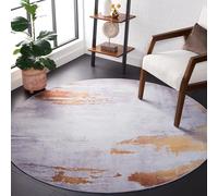Safavieh Tapis Abstrait Rug Idéal pour Les Zones à Fort Passage - Lavable en Machine et Antidérapant - Tacoma Collection, Tapis à Poil Court, in Gris et Rouge, 183 X 183 cm