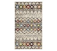 Safavieh Tapis bohème Chic pour Salon, Salle à Manger, Chambre à Coucher - Collection Amsterdam, Poils Courts, Ivoire et Multicolore, 91 x 152 cm