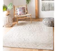Safavieh Tapis bohème Chic pour Salon, Salle à Manger, Chambre à Coucher - Collection Tulum - Poils Courts - Ivoire et Gris - 183 x 274 cm