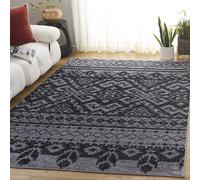 SAFAVIEH Tapis Boho Pour Salon, Salle à manger, Chambre à coucher - Adirondack Collection, Tapis à poil court, Argent et Noir, 122 X 183 cm