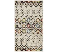 Safavieh Tapis Boho pour Salon, Salle à Manger, Chambre à Coucher - Amsterdam Collection, Tapis à Poil Court, Ivoire et Multi, 76 x 122 cm