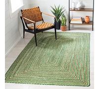 SAFAVIEH Tapis Boho pour Salon, Salle à Manger, Chambre à Coucher - Cape Cod Collection, Tapis à Poil Court, Vert et Naturel, 122 X 122 cm