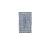 SAFAVIEH Tapis Boho pour Salon, Salle à Manger, Chambre à Coucher - Cape Cod Collection, Tapis à Poil Court, Bleu et Naturel, 122 X 183 cm