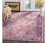 SAFAVIEH Tapis Boho Pour Salon, Salle à manger, Chambre à coucher - Crystal Collection, Tapis à poil court, Bleu clair et fuchsia, 122 X 183 cm