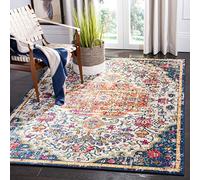 Safavieh Tapis Boho pour Salon, Salle à Manger, Chambre à Coucher - Madison Collection, Tapis à Poil Court, Ivoire et Orange, 160 X 229 cm