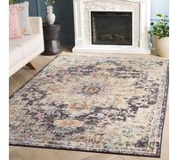 Safavieh Tapis Boho pour Salon, Salle à Manger, Chambre à Coucher - Madison Collection, Tapis à Poil Court, Noir et Or, 160 X 229 cm