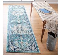 SAFAVIEH Tapis Boho pour Salon, Salle à Manger, Chambre à Coucher - Madison Collection, Tapis à Poil Court, Sarcelle et Marine, 76 X 183 cm