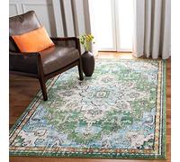 SAFAVIEH Tapis Boho pour Salon, Salle à Manger, Chambre à Coucher - Madison Collection, Tapis à Poil Court, Vert et Turquoise, 160 X 229 cm