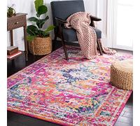 Safavieh Tapis Boho pour Salon, Salle à Manger, Chambre à Coucher - Madison Collection, Tapis à Poil Court, Fuschia et Or, 122 x 183 cm