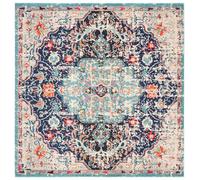 Safavieh Tapis Boho pour Salon, Salle à Manger, Chambre à Coucher - Madison Collection, Tapis à Poil Court, Noir et Sarcelle, 122 X 122 Cm