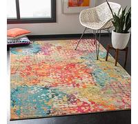 SAFAVIEH Tapis Boho pour Salon, Salle à Manger, Chambre à Coucher - Madison Collection, Tapis à Poil Court, Ivoire et Multi, 160 X 229 cm