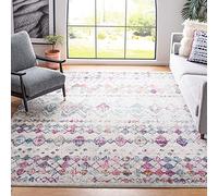 Safavieh Tapis Boho pour Salon, Salle à Manger, Chambre à Coucher - Madison Collection, Tapis à Poil Court, Gris et Violet, 91 X 152 cm